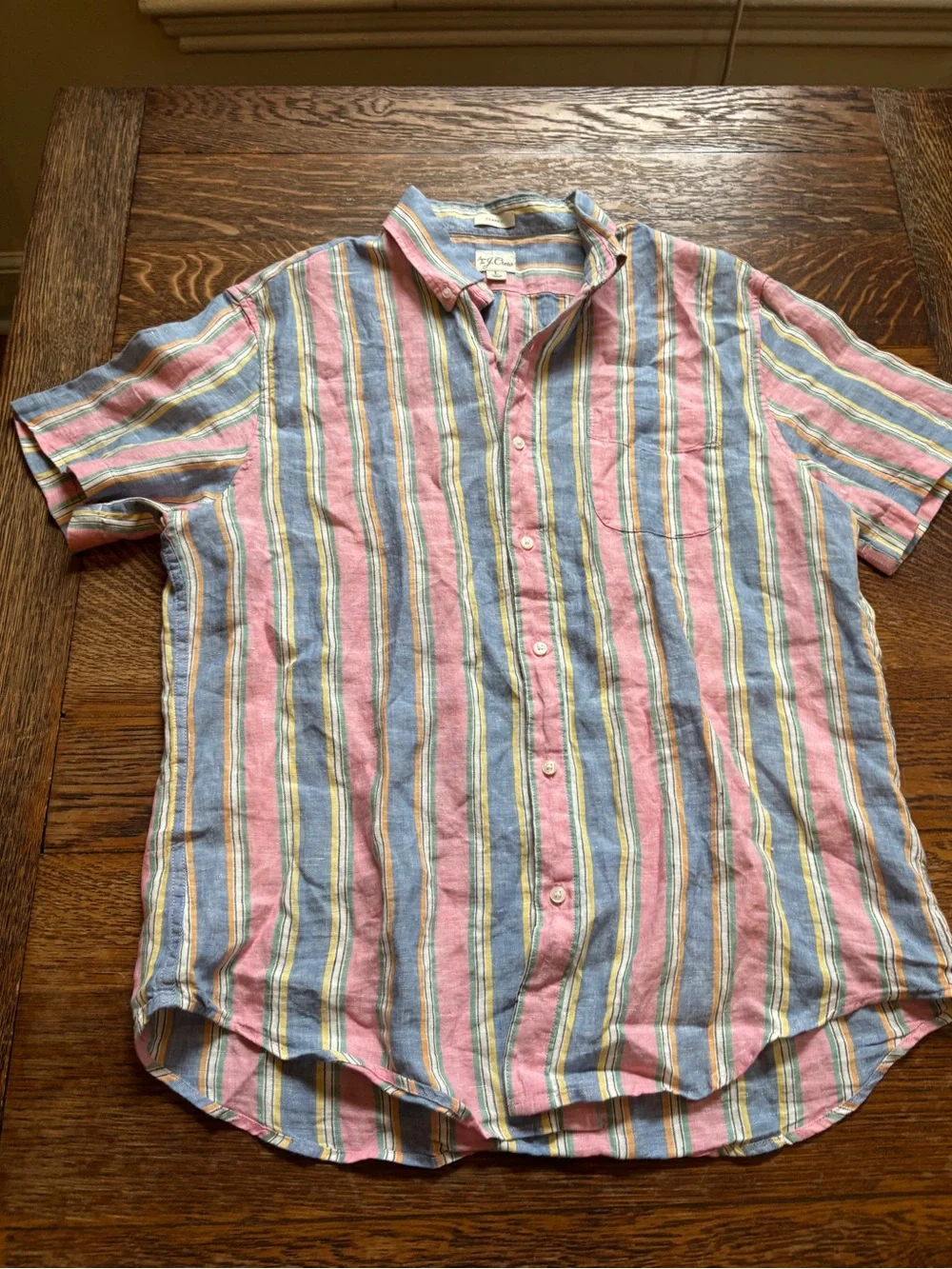 J.Crew Men's Baird McNutt Irish Linen Short-Sleeve Button Down Shirt